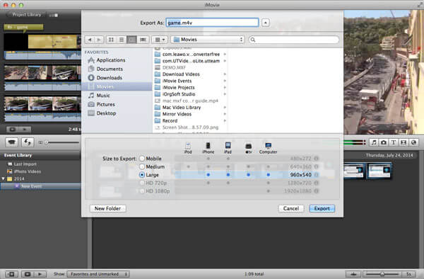 Cómo guardar iMovie terminado