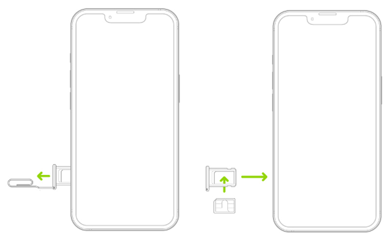 Inserte una tarjeta SIM física en el iPhone