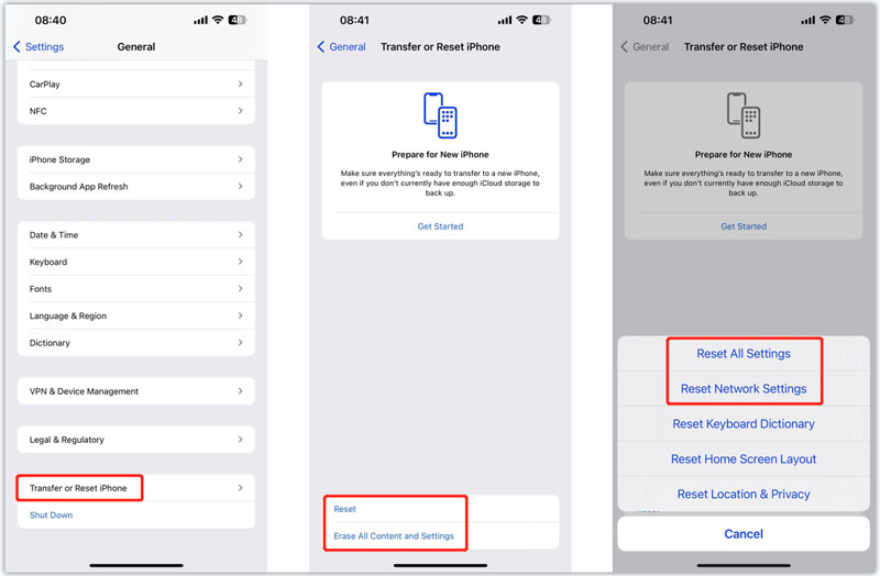 Restablecer todas las configuraciones en un nuevo iPhone