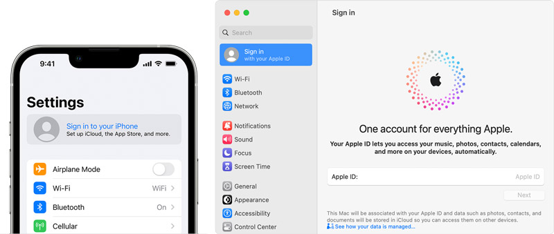 Inicie sesión para activar la ID de Apple