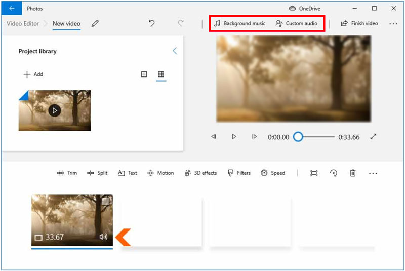Agregar audio a video Aplicación de fotos de Windows