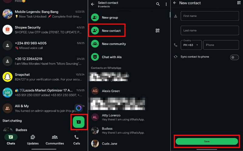 Agregar nuevo contacto Android