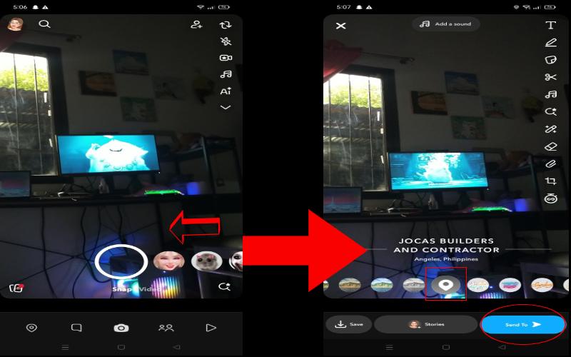 Filtro de ubicación de Snapchat para Android