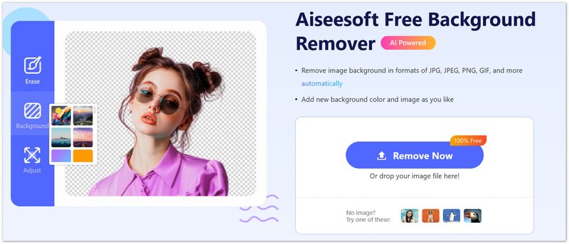 Agregar archivo Aiseesoft Eliminador de fondo gratuito en línea