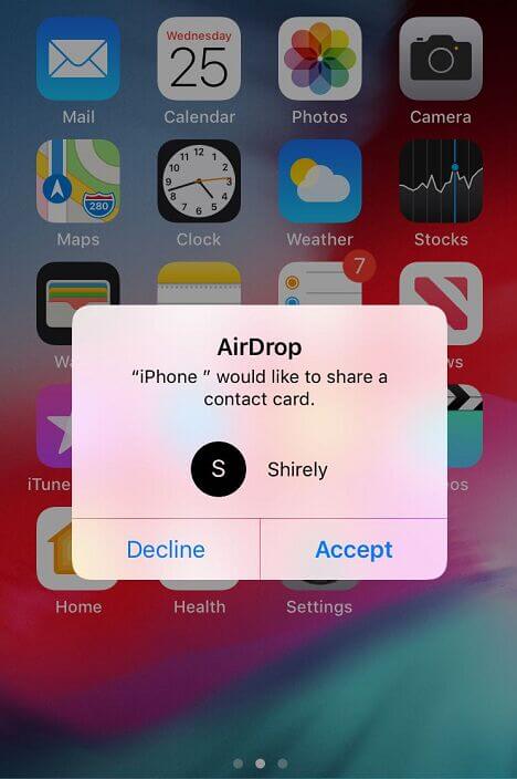 AirDrop de iPhone a iPhone