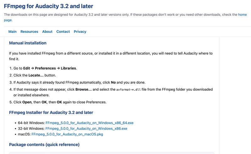 Download FFmpeg For Audacity