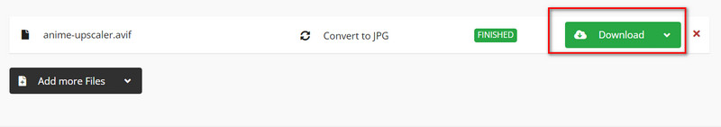 Cloudconvert Haga clic en Descargar