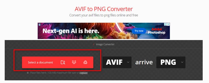 Subir Avif de Convertio