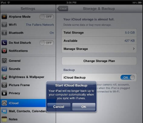 Copia de seguridad del iPad a iCloud automáticamente