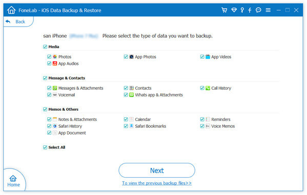 Copia de seguridad del tipo de datos del iPad