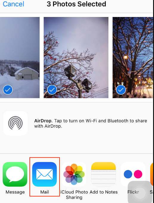 Copia de seguridad de fotos de iPhone a Mac con correo electrónico