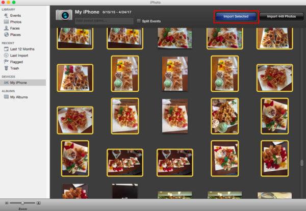 Copia de seguridad de fotos de iPhone a Mac con iPhoto