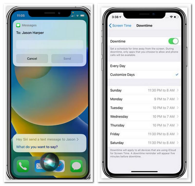 Desactivar el tiempo de inactividad de Screen Time a través de Siri