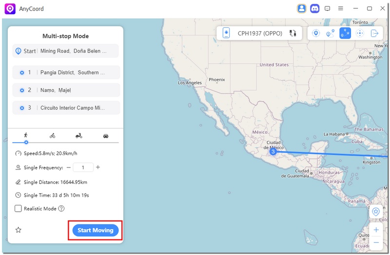 Pulsa Iniciar movimiento