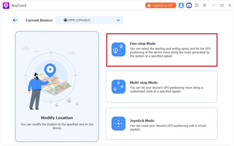 Elija el modo de parada única