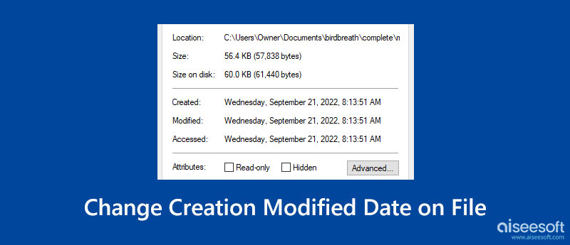 Cambiar la fecha de modificación de la creación en el archivo
