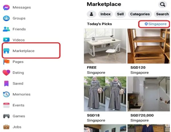 Cómo cambiar la ubicación en Facebook Marketplace