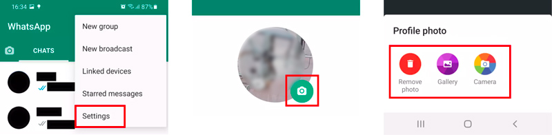 Cambiar imagen de perfil en WhatsApp Android