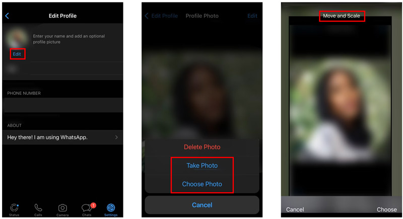 Cambiar imagen de perfil en WhatsApp iPhone
