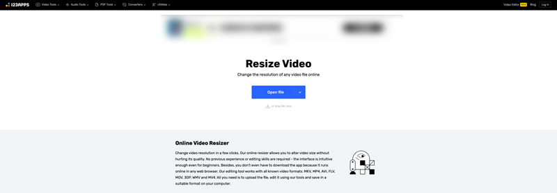 Redimensionador de videos en línea 123APPS