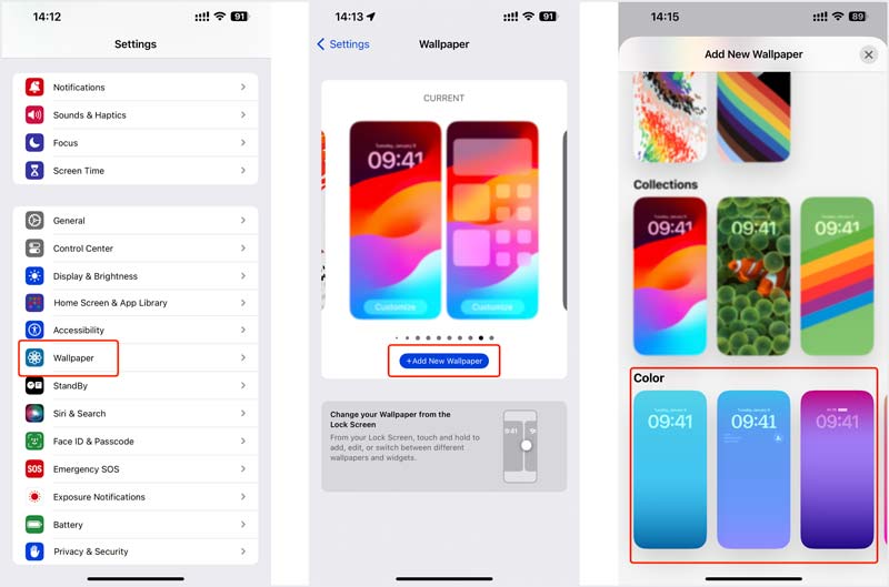 Cambiar el color de fondo del fondo de pantalla iOS