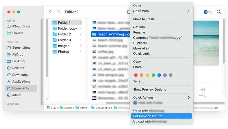 Mac configurar imagen de escritorio desde Finder