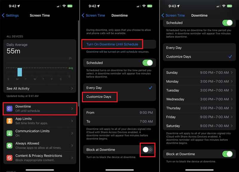 Configuración del tiempo de inactividad