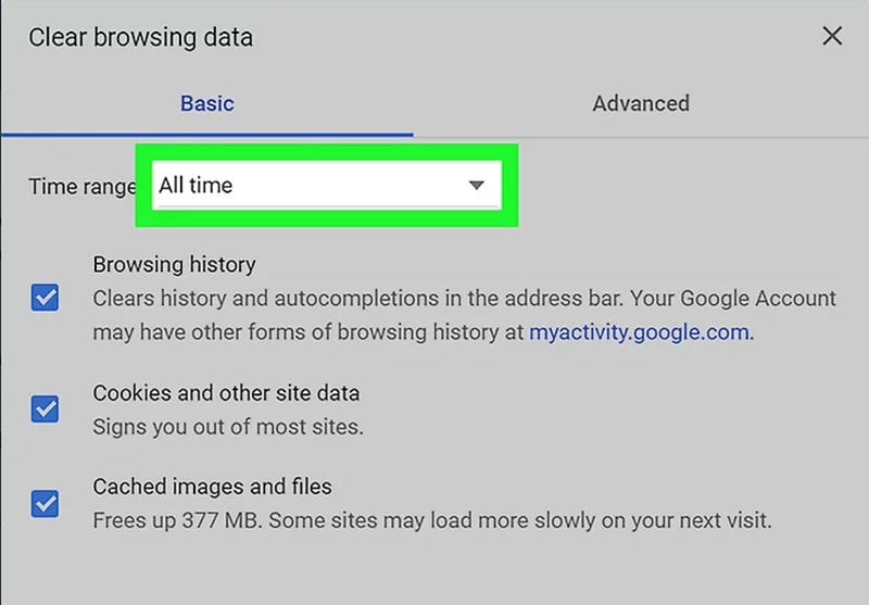 Borrar datos de navegación de Chrome