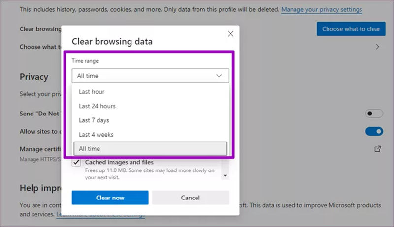 Interfaz de datos de navegación Edge Clear