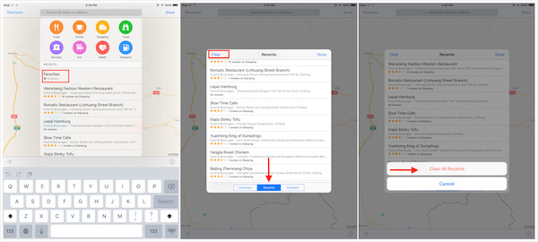 Borrar historial de mapas en ios9