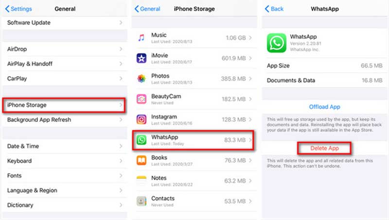 Borrar caché de WhatsApp de iPhone
