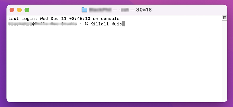 Cerrar la aplicación congelada en Mac mediante la terminal