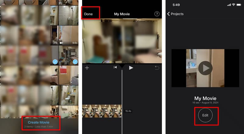 Fusionar vídeos de Imovie