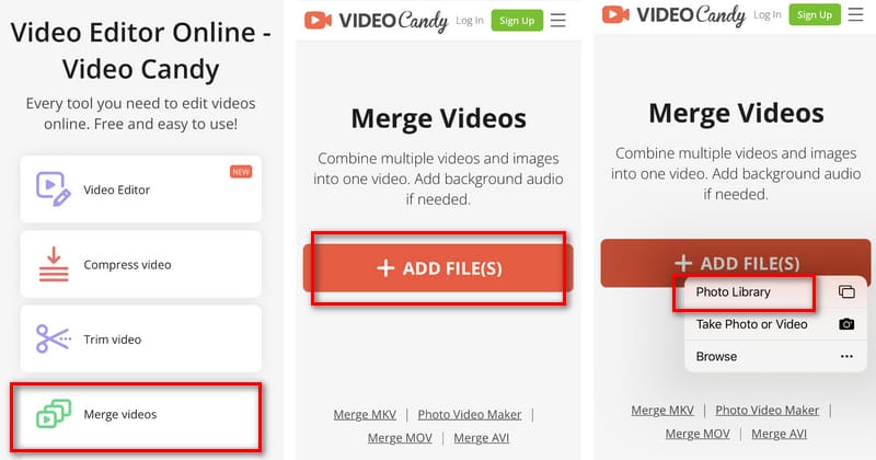 Vídeo Candy Agregar archivos