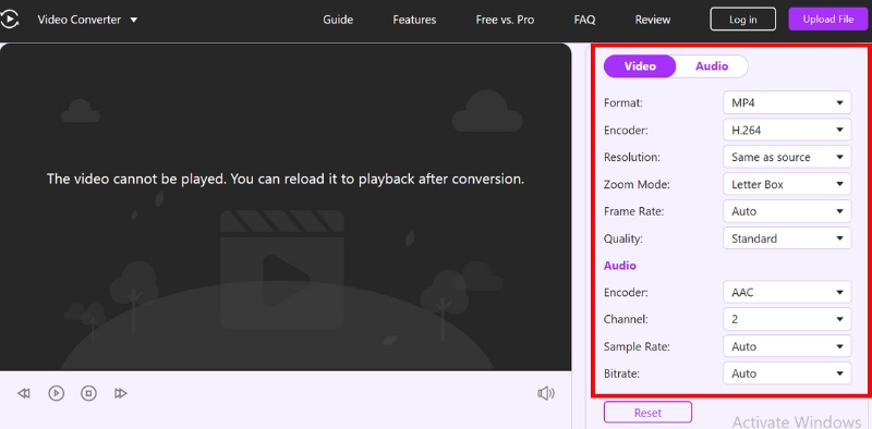 Cambiar formato para convertir