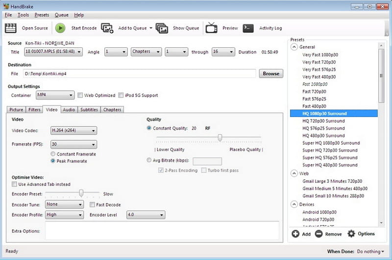 HandBrake Open Source Container