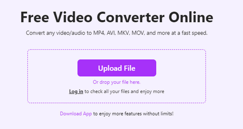 Aiseesoft Free Video Converter Subir archivo en línea