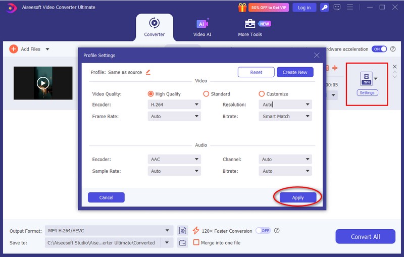 Seleccionar formato de video
