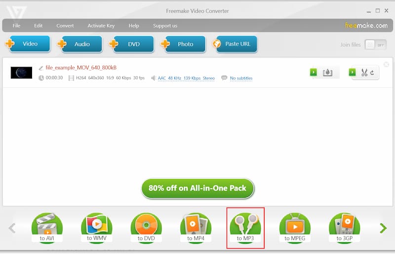 Freemake Video Converter Interface