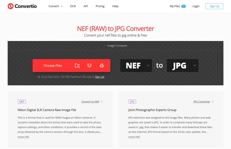 Convertidor NEF a JPG en línea