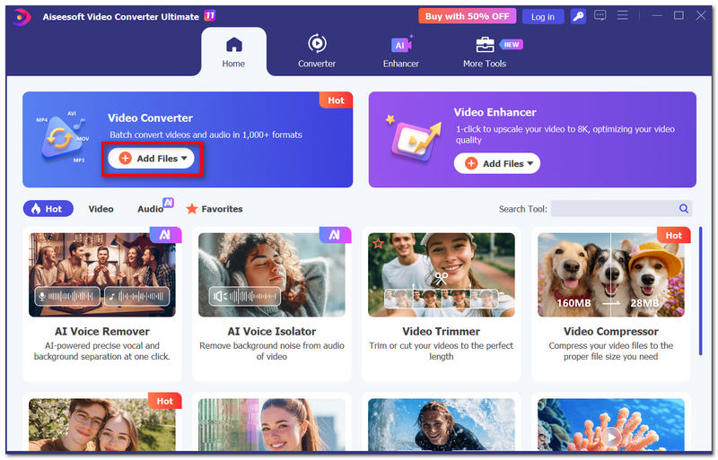 Haga clic en Agregar archivos