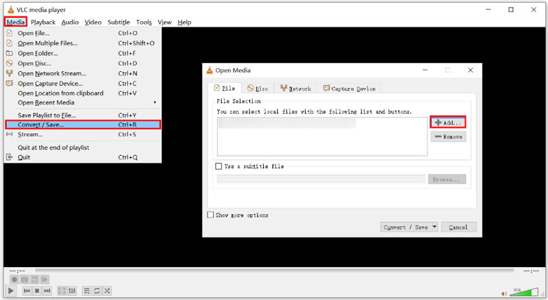 VLC Convertir Guardar Función Windows