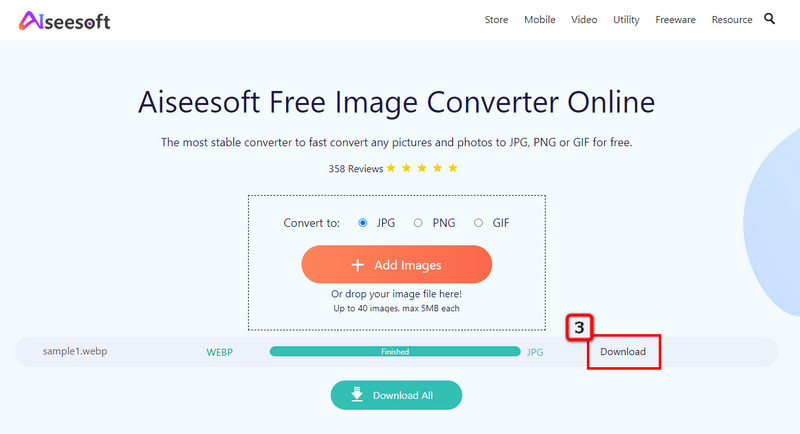 Descargar WebP convertido a JPG