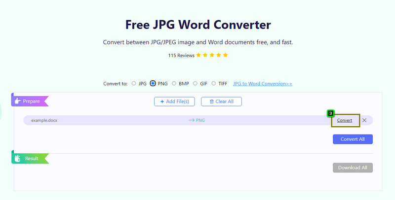 Comience a convertir Word a PNG