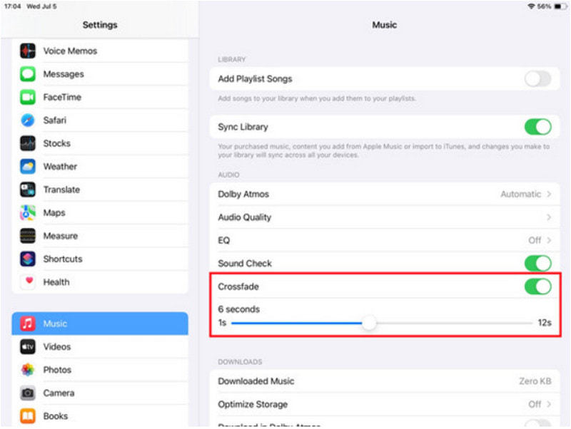 Cómo realizar un fundido cruzado en la configuración del iPad