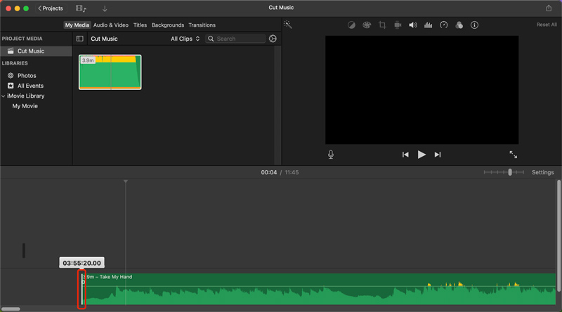 Cortar música en iMovie Mac