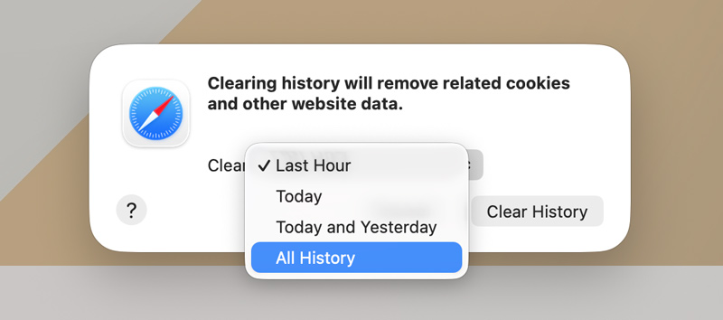 Borrar todo el historial de Mac Safari