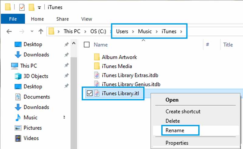Carpeta de la biblioteca de iTunes en Windows