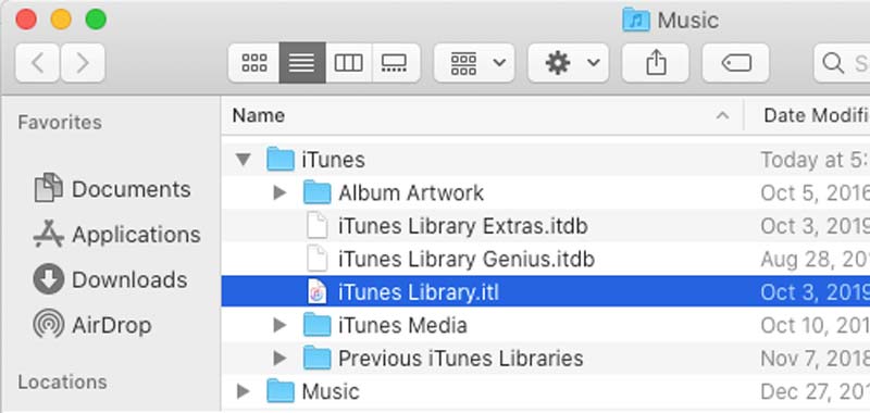 Carpeta Itl de la biblioteca de iTunes