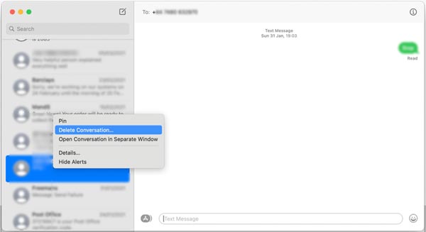 Cómo eliminar una conversación en Mac